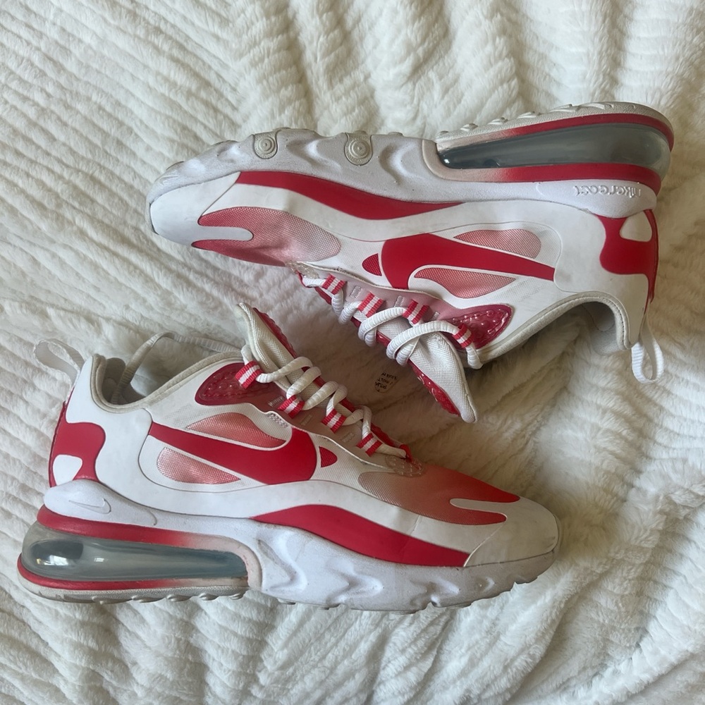 Nike Air Max 270 React White and Red Sneakers